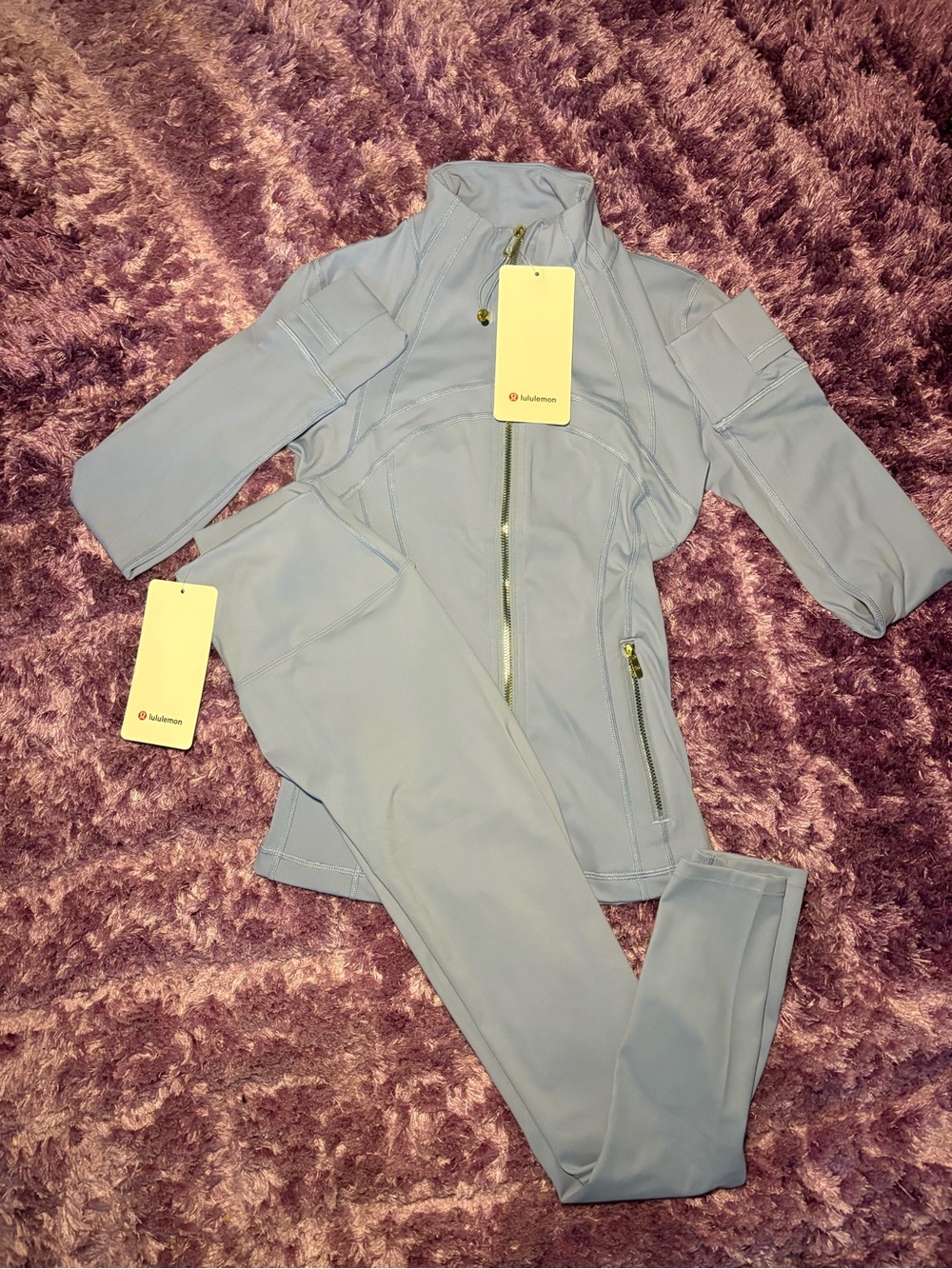 lululemon athletica Light Blue Utility Jacket and Leggings Set